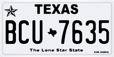 TX license plate BCU7635