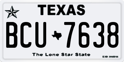 TX license plate BCU7638