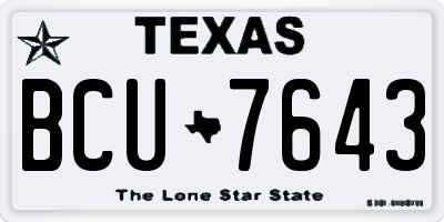 TX license plate BCU7643