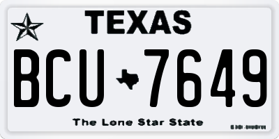 TX license plate BCU7649