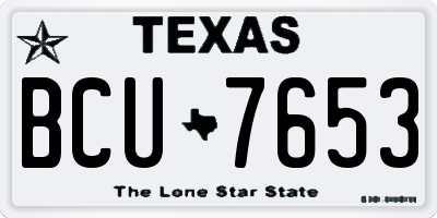 TX license plate BCU7653