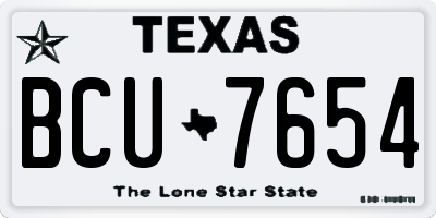 TX license plate BCU7654