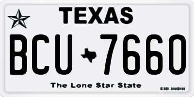 TX license plate BCU7660