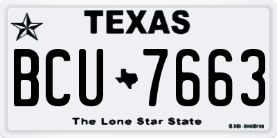 TX license plate BCU7663