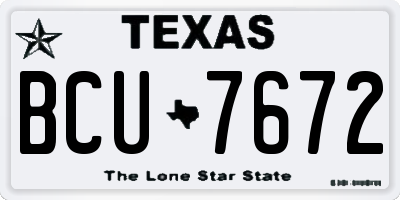 TX license plate BCU7672