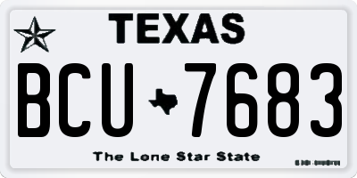 TX license plate BCU7683