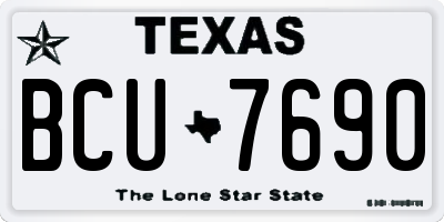 TX license plate BCU7690