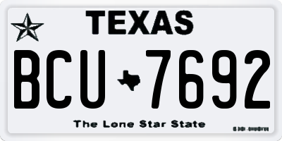 TX license plate BCU7692