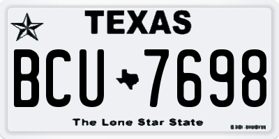 TX license plate BCU7698