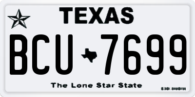 TX license plate BCU7699