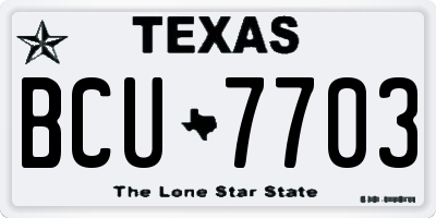 TX license plate BCU7703