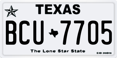 TX license plate BCU7705