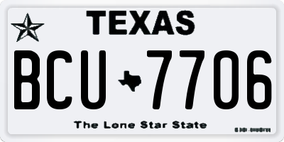TX license plate BCU7706
