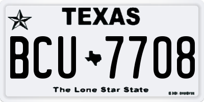 TX license plate BCU7708