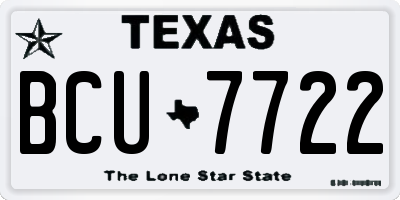 TX license plate BCU7722