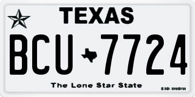 TX license plate BCU7724
