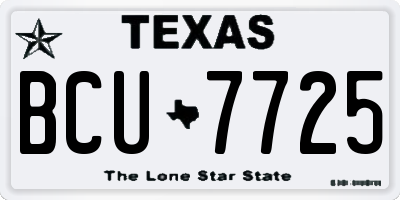 TX license plate BCU7725