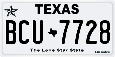 TX license plate BCU7728