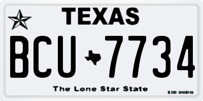 TX license plate BCU7734