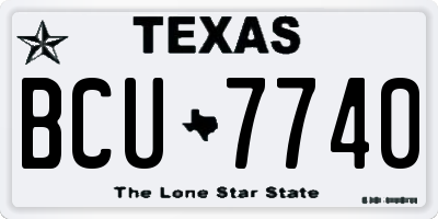 TX license plate BCU7740