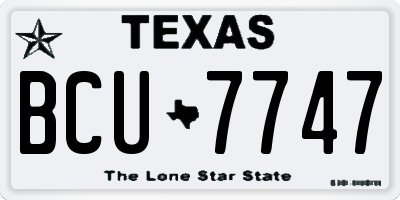 TX license plate BCU7747
