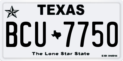 TX license plate BCU7750