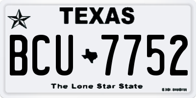 TX license plate BCU7752