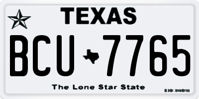 TX license plate BCU7765