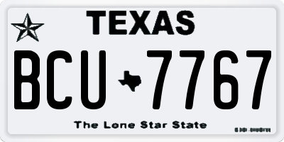 TX license plate BCU7767