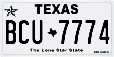 TX license plate BCU7774