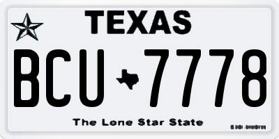 TX license plate BCU7778