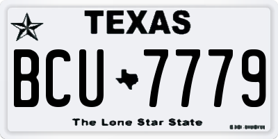 TX license plate BCU7779