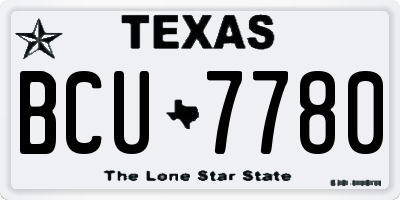 TX license plate BCU7780