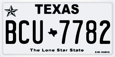 TX license plate BCU7782