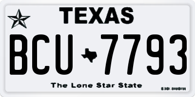 TX license plate BCU7793
