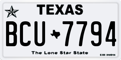 TX license plate BCU7794