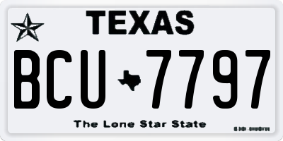 TX license plate BCU7797