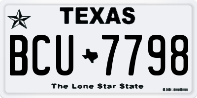 TX license plate BCU7798