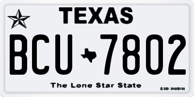 TX license plate BCU7802