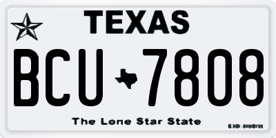 TX license plate BCU7808