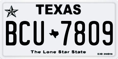 TX license plate BCU7809