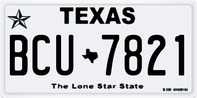 TX license plate BCU7821