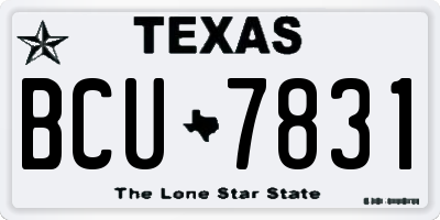 TX license plate BCU7831