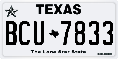 TX license plate BCU7833