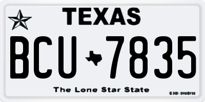 TX license plate BCU7835