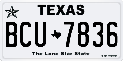 TX license plate BCU7836