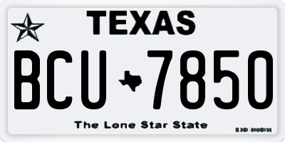 TX license plate BCU7850