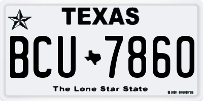 TX license plate BCU7860