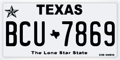 TX license plate BCU7869