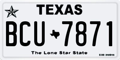 TX license plate BCU7871